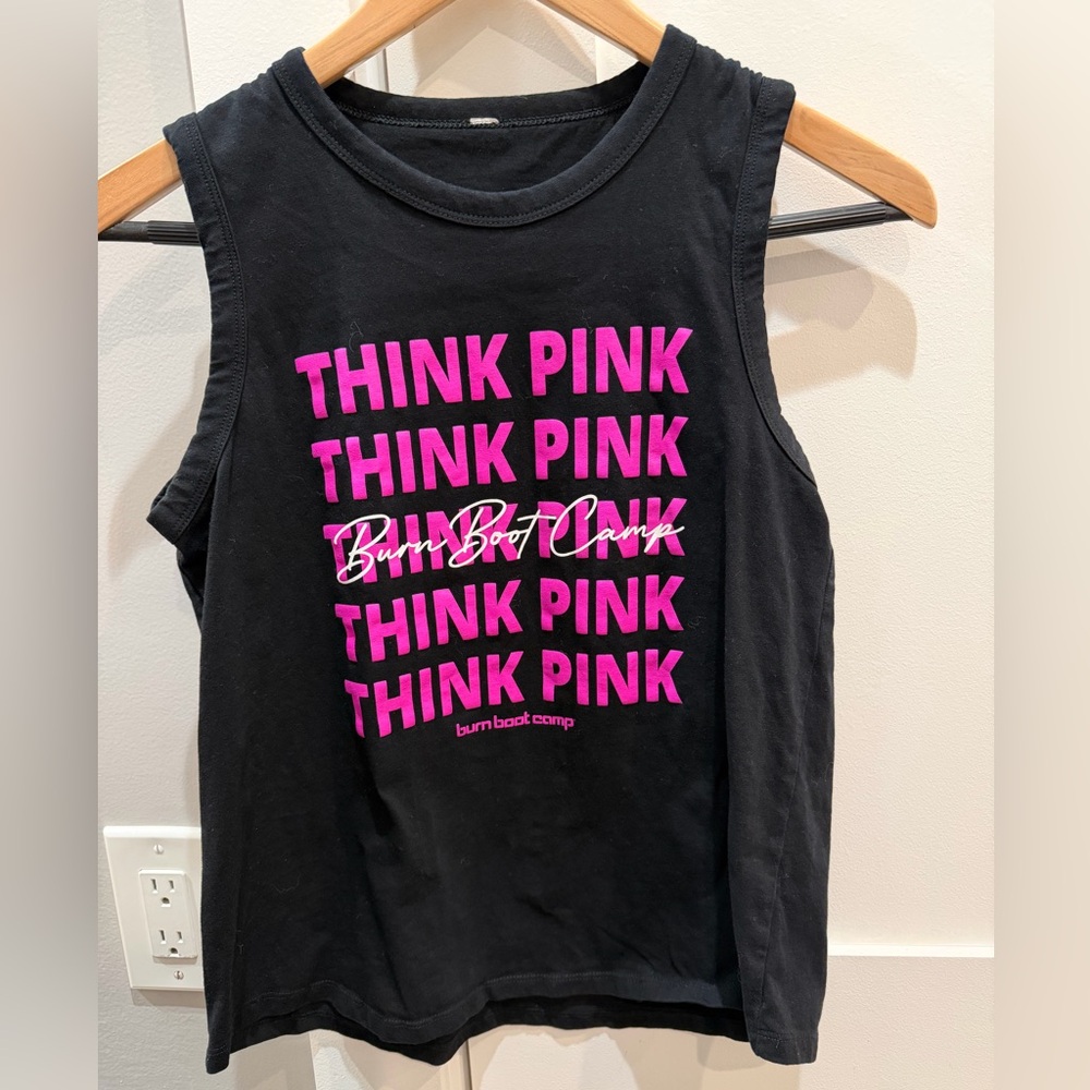 Black and Pink Burn Boot Camp Breast Cancer Awareness Women's Tank Top